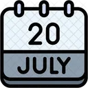 Calendar July Twenty Icon