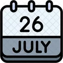 Calendar July Twenty Six Icon
