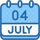 Calendar July Four Icon
