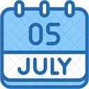 Calendar July Five Icon