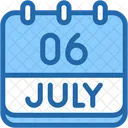 Calendar July Six Icon