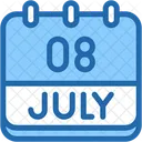 Calendar July Eight Icon