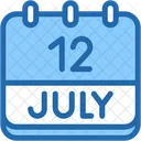 Calendar July Twelve Icon