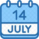 Calendar July Fourteen Icon
