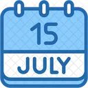 Calendar July Fifteen Icon