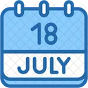 Calendar July Eighteen Icon