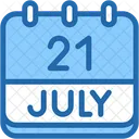 Calendar July Twenty One Icon