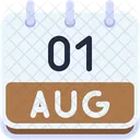 Calendar August One Icon