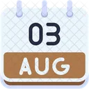Calendar August Three Icon