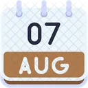 Calendar August Seven Icon