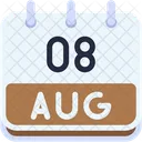 Calendar August Eight Icon