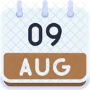 Calendar August Nine Icon