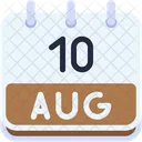 Calendar August Ten Icon
