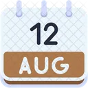 Calendar August Twelve Icon