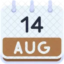 Calendar August Fourteen Icon