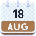 Calendar August Eighteen Icon