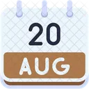 Calendar August Twenty Icon