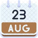 Calendar August Twenty Three Icon