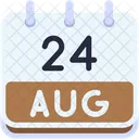 Calendar August Twenty Four Icon