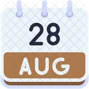 Calendar August Twenty Eight Icon