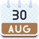 Calendar August Thirty Icon