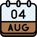 Calendar August Four Icon