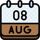 Calendar August Eight Icon