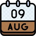 Calendar August Nine Icon