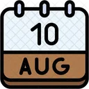 Calendar August Ten Icon