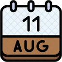 Calendar August Eleven Icon