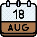 Calendar August Eighteen Icon