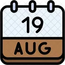 Calendar August Nineteen Icon