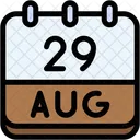 Calendar August Twenty Nine Icon
