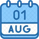 Calendar August One Icon