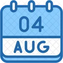 Calendar August Four Icon