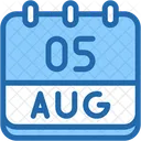 Calendar August Five Icon