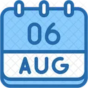 Calendar August Six Icon