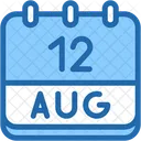 Calendar August Twelve Icon