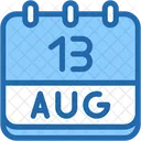 Calendar August Thirteen Icon