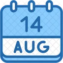 Calendar August Fourteen Icon
