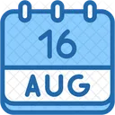 Calendar August Sixteen Icon