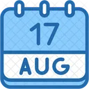 Calendar August Seventeen Icon