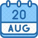 Calendar August Twenty Icon