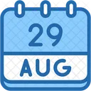 Calendar August Twenty Nine Icon