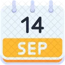 Calendar September Fourteen Icon