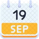 Calendar September Nineteen Icon
