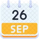 Calendar September Twenty Six Symbol