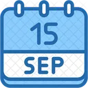 Calendar September Fifteen Icône