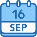 Calendar September Sixteen Icon