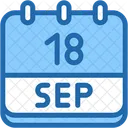 Calendar September Eighteen Icon